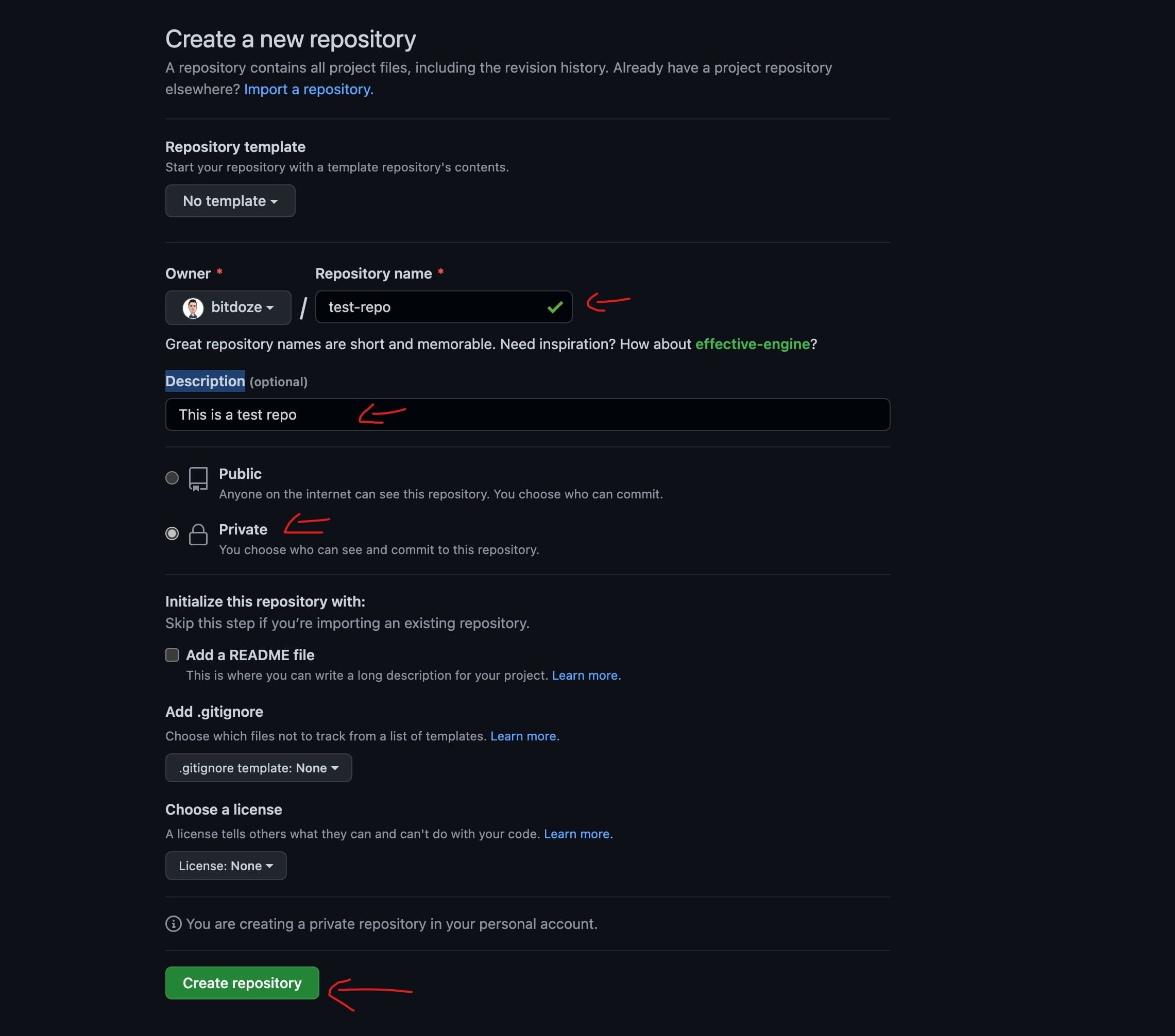 Creating a new GitHub repository