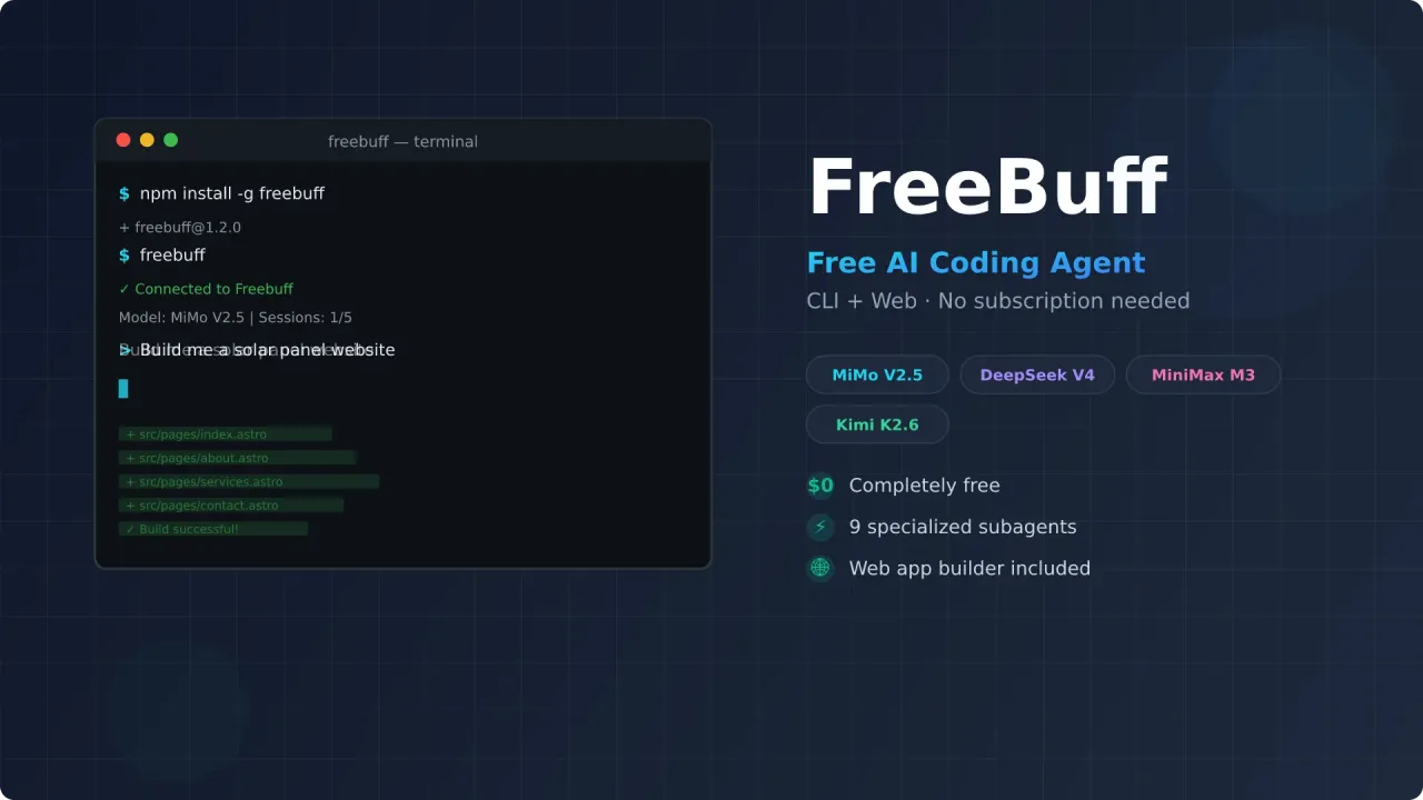 FreeBuff: Free AI Coding Agent With No Subscription