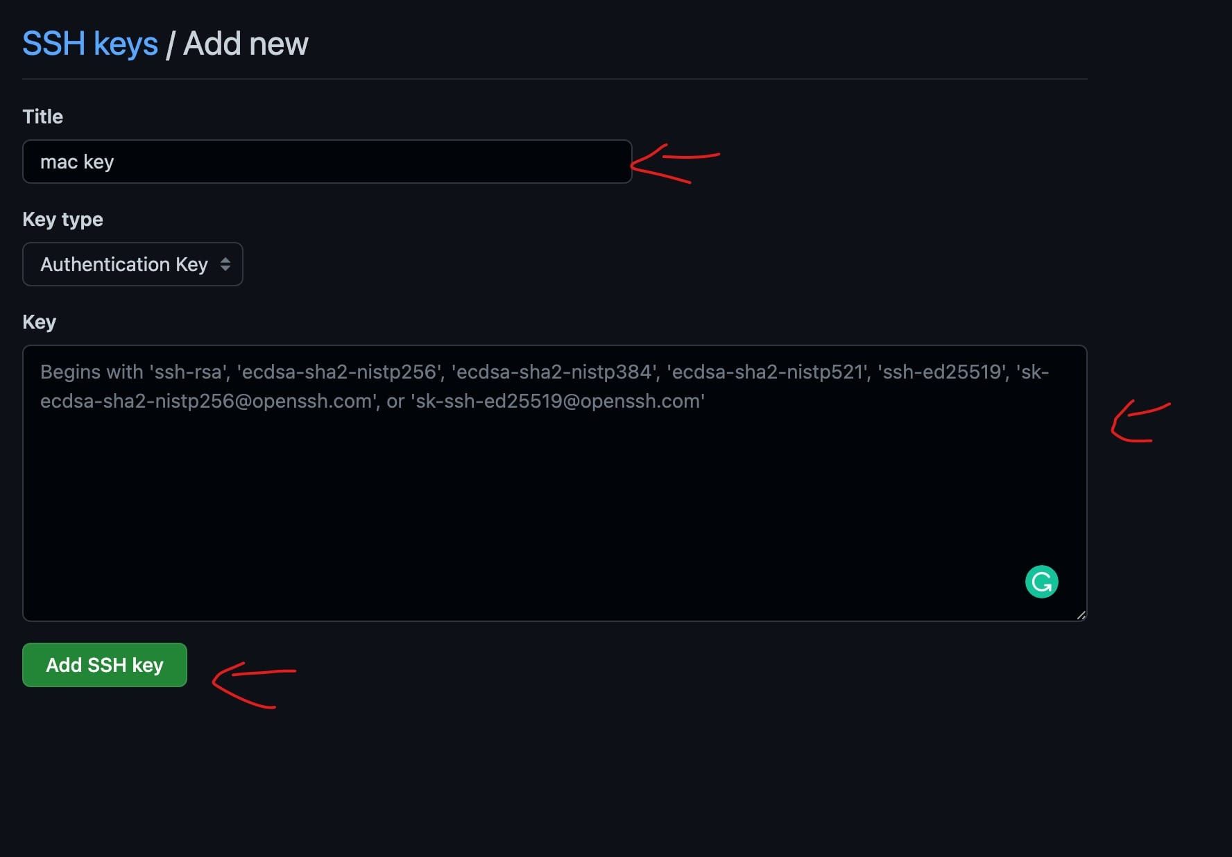 Adding an SSH key to GitHub