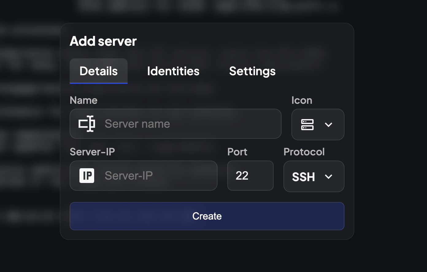 Nexterm adding a new SSH server connection