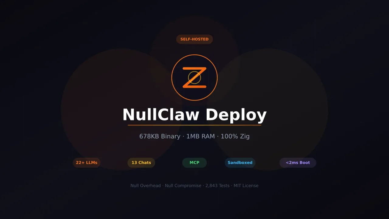 NullClaw Deploy Guide: The Smallest AI Assistant Infrastructure in Zig