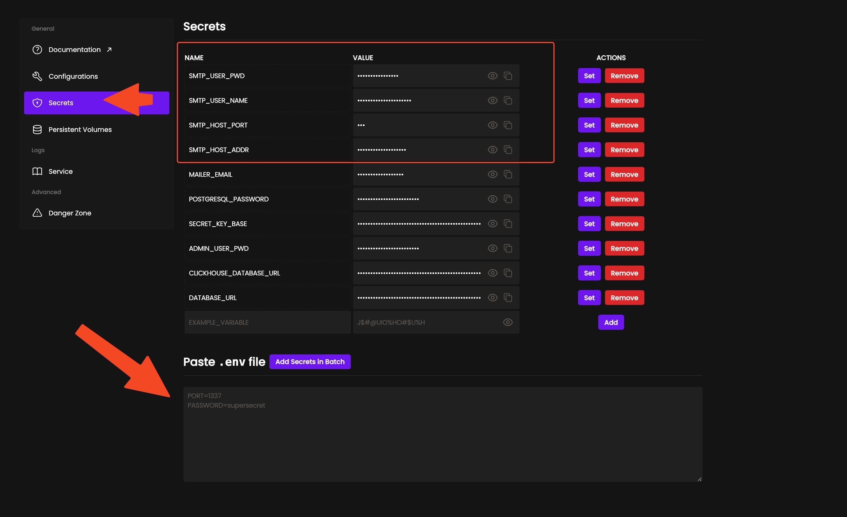 Plausible environment variables in Coolify